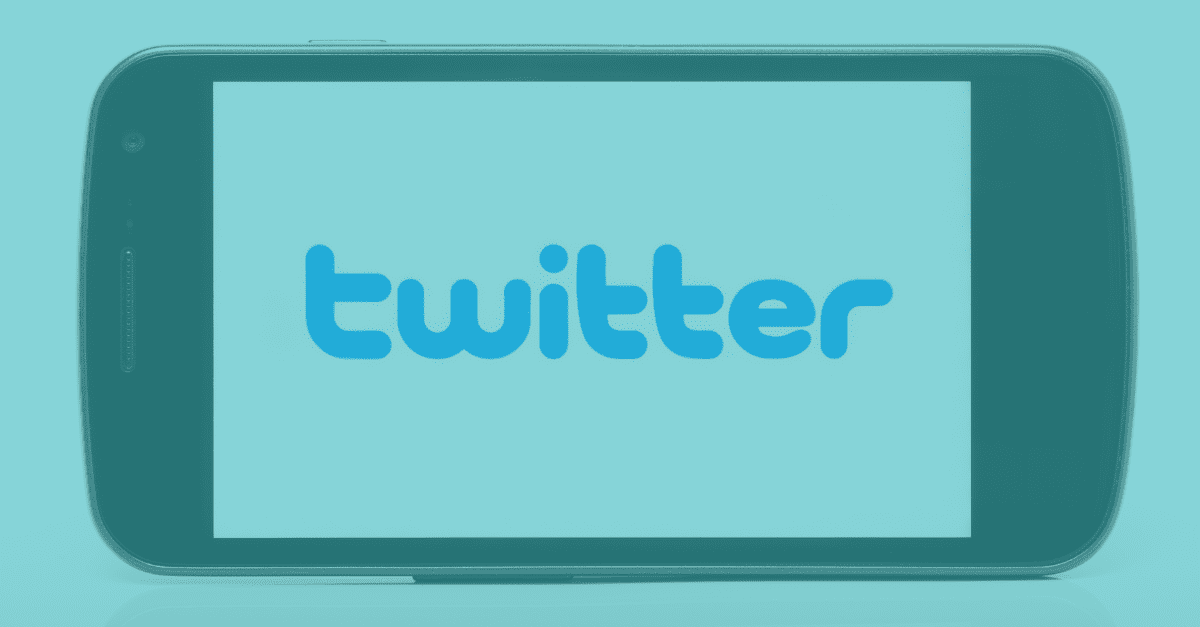 Twitter logo on phone